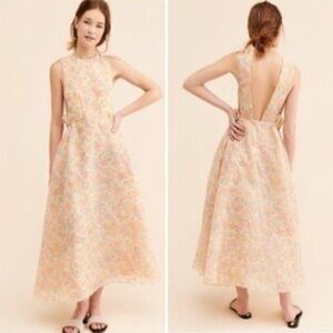 Selkie Pastel Floral Backless Dress